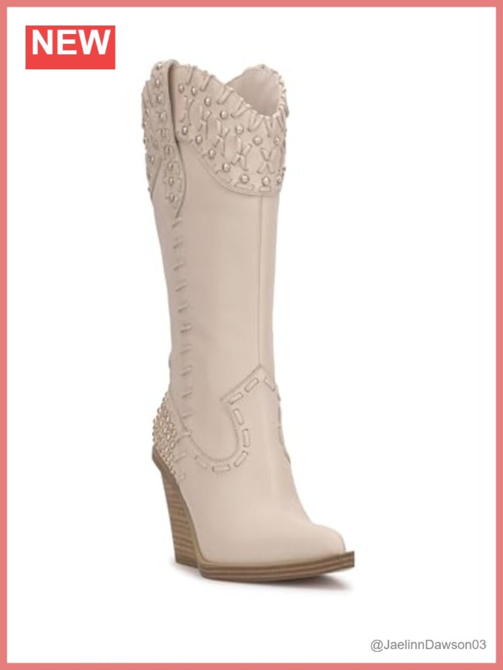 Women's Leather Mid-Calf Boots Almond Toe Stacked Heel Pull-On